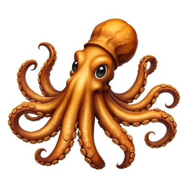 fried cooked octopus tentacles without head sticker