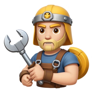 A Mechanic Wrench In A Clash Of Clans and medival Aesthetic sticker