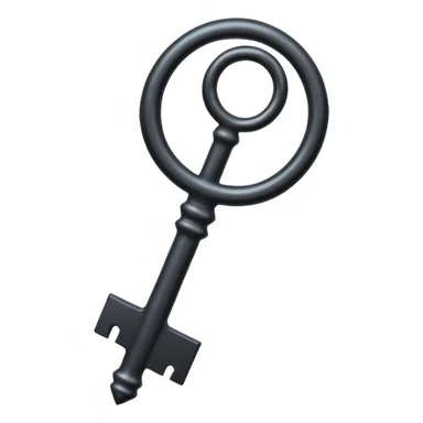 iOS emoji, minimal dark key, flat, fantasy item sticker