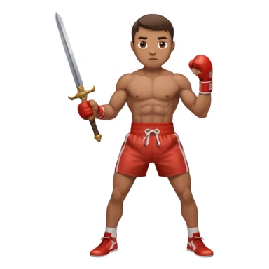 a man holding sword only boxer sticker