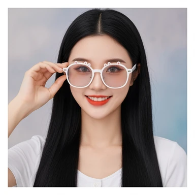 kpop sunglasses, cute, expressive, minimal sticker