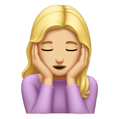 Facepalm girl hands on forehead sticker