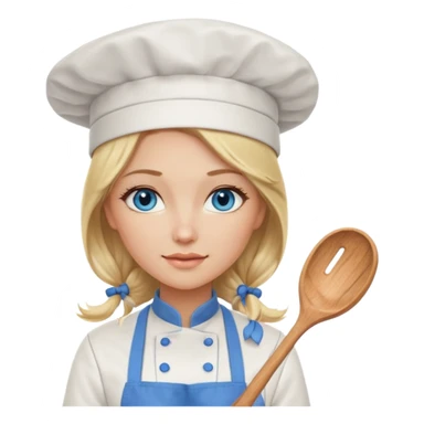 Sexy Long Blonde hair blue eyed female chef sticker