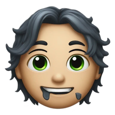 An emoji with a tattoo written spookyy on its forehead  sticker