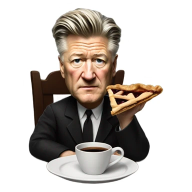 david lynch drinking coffee and cherry pie sticker