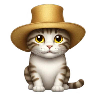 Cat whit a big hat sticker