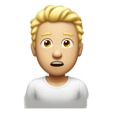 emoji surprised with his hands on the head mouth wide ope white skin sticker