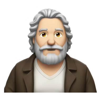 Brown haired chubby older man with longer hair and beard smoking cigarette sticker