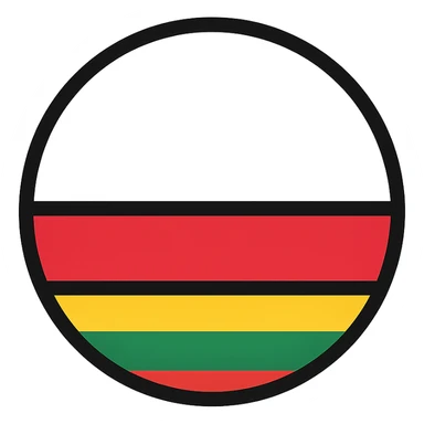 circular emblem fusing colors and patterns of the Polish and Lithuanian flags sticker