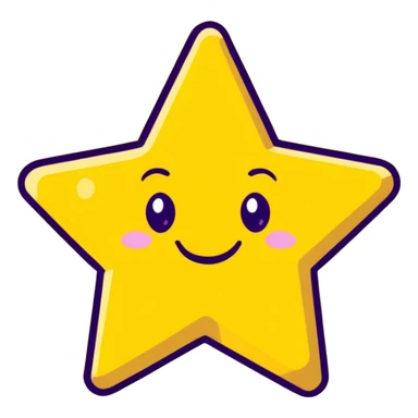 3D golden star with extra glitter and sparkle, smiling face, cartoon icon style, Pixar-inspired lighting, pastel yellow background sticker