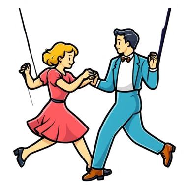 Swing dance couple sticker