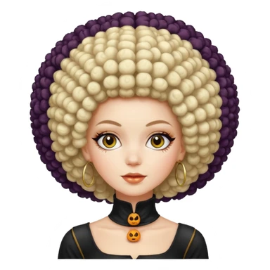 afro halloween white girl sticker