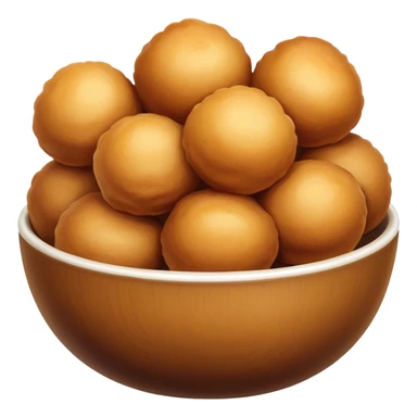 very spherical round deep fried dough balls in a bowl sticker