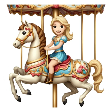 person riding a carousel horse sticker
