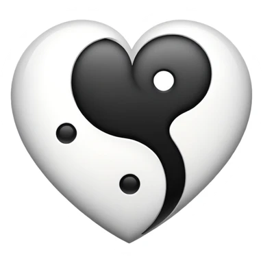 Yin and yang heart sticker