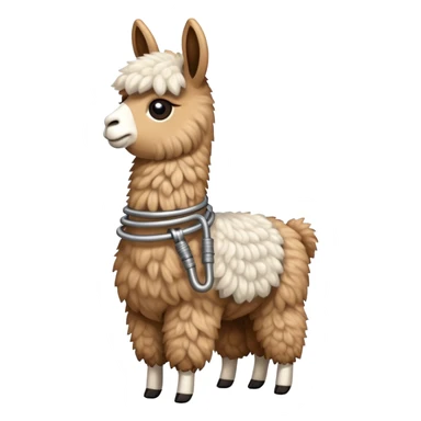 llama with steel resilient coil around t he sticker