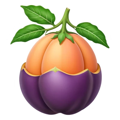 Egg plant inside peach sticker