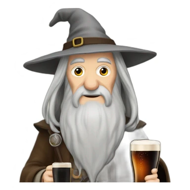gandalf having a pint of guinness sticker