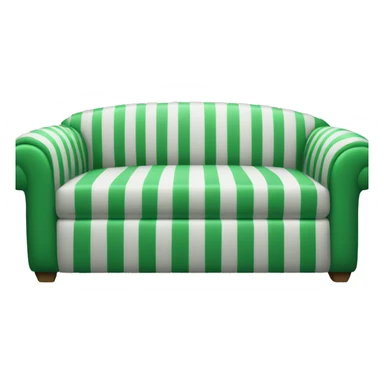 Striped green and white sofa sticker