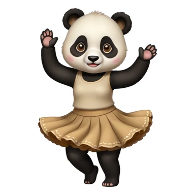 funny Panda with skirt dancing sticker