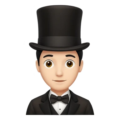 Make a man with a black top hat sticker