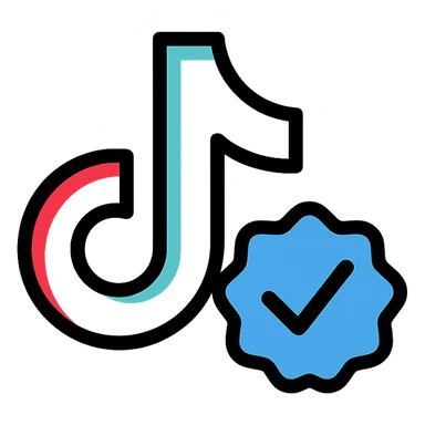 TikTok verified icon, clean, recognizable, suitable for social media, variation 4 sticker