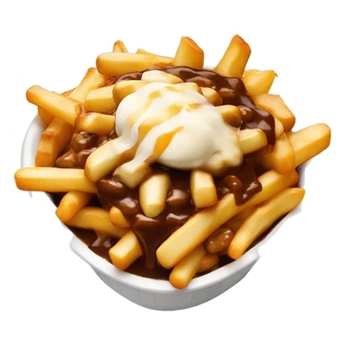 “Quebec poutine with crispy fries, melted white cheese curds, and rich brown gravy.” sticker
