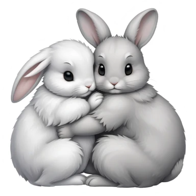 two rabbits snuggling sticker