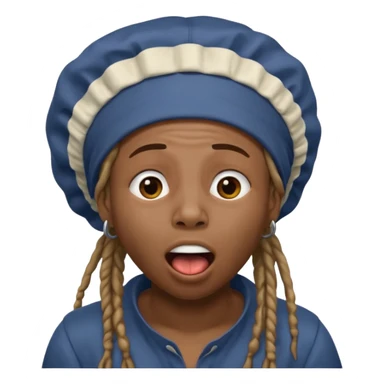 Make a African American with dreads and a bonet yawning sticker