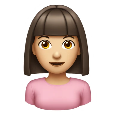 Brunette with straight bangs being tricky sticker