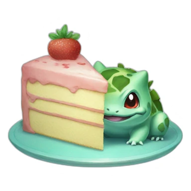 bulbasaur eats a cake sticker