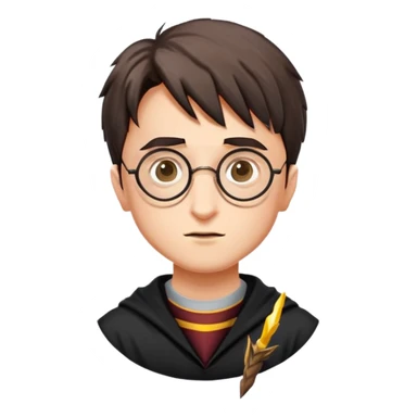 Harry Potter with round glasses and lightning scar sticker