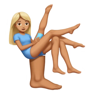 a man (leg) foot placed on a girl's head sticker