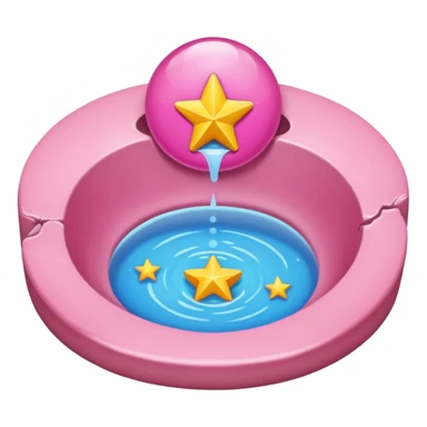 Pink waterhole with star in the middle top sticker