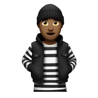 Robber with black beanie and black and white striped outfit sticker