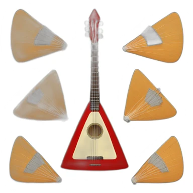 russian Folk Instrument triangle shape Balalaika 3 string sticker