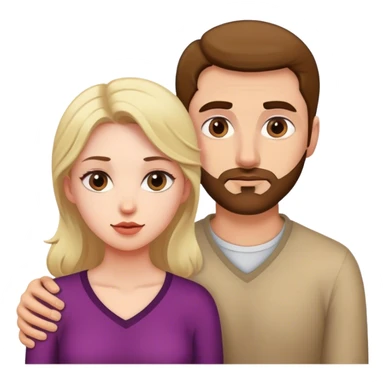 a women with man peaking over shoulder sticker