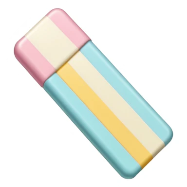 single pastel-colored rectangular gum stick or square tablet with smooth slightly glossy coating, no wrapper, soft lighting, subtle shadows, emoji scale sticker