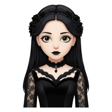Adelaide Victoria Kane in black goth dress sticker