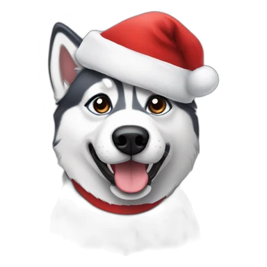 Husky with Santa hat  sticker