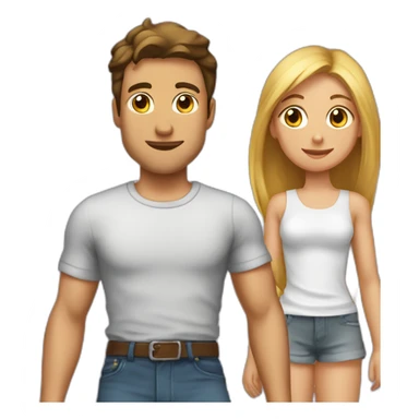 Garçon a genoux devant une fille sticker