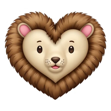 heart made of fur sticker