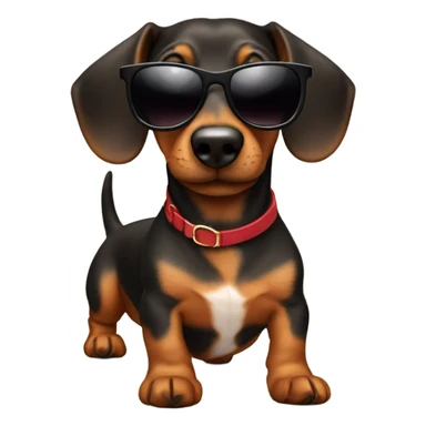 Dacschund with sunglasses sticker