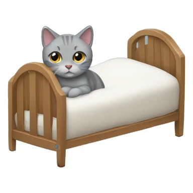 A gray cat in a cot sticker