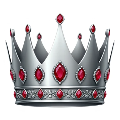 Men's silver crown with red rubies, regal and masculine design sticker