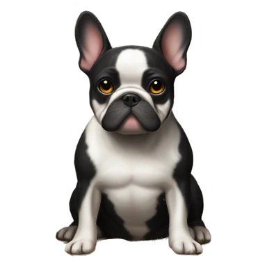 Black-and-tan French bulldog laying on big pile of gold coins sticker