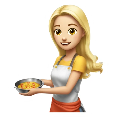 emoji ios 18 cooking pretty blonde girl sticker