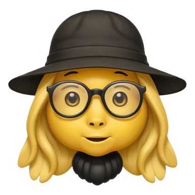 long hair bee with glasses and hat sticker