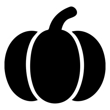 pumpkin icon, filled style, solid shape, no outline, high contrast sticker
