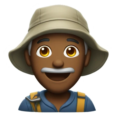 happy fisherman sticker